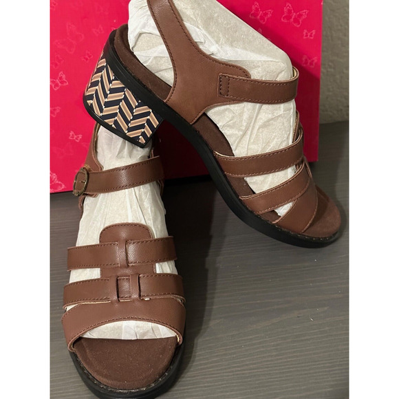 Alegria Tasia Sandals NEW Womens Mocha 8 8.5 38 hook and loop block heel - Picture 1 of 5
